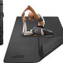 Large Yoga Mat (6'x4')  1/4" & 1/2" Thick Exercise Mats for Home Workout, Extra Wide Workout Mats for Home Gym, Yoga, Pilates, Stretching, Floor & More (Just Black)