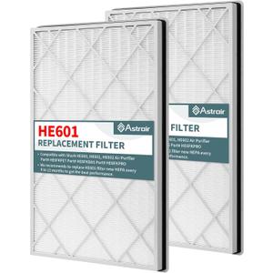 2-Pack HE601 HEPA Filter Replacement, Compatible with Shark Air Purifi-er 6 (HE601 & HE602) Part, HE6FKPET, True HEPA for Shark HE601 Air Purifi-er Filt-er Replacement