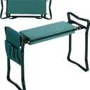 Garden Seat and Kneeler Bench, Heavy Duty Portable Gardening Stools Foldable Garden Stool with 2 Tool Pouches, EVA Foam Pad, Gardening Gifts for Women Men Seniors Gardener