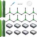 LOVECO Replacement Parts Compatible for iRobot Roomba E I & J Series Robotics, E5 E6 i8 i7 i6 i5 i4 i3 i1 j9 j8 j7 j6 j5 and Plus Version, 2 Rubber Brush, 8 Filter, 8 Brush
