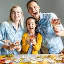 RattanView 24 Pcs Thanks Craft Color Your Own Keychains DIY Craft Wooden Blank Keychains for Sunday School Classroom Home Active Party Favors Gifts, 12 Styles