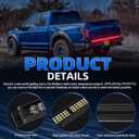 48" Tailgate Light Bar Triple Row LED Truck Tailgate Light Strip with Red Running Brake Lights White Reverse Amber Turn Signal Lights Compatible with Toyota Tacoma Ford Ranger Maverick GMC Canyon
