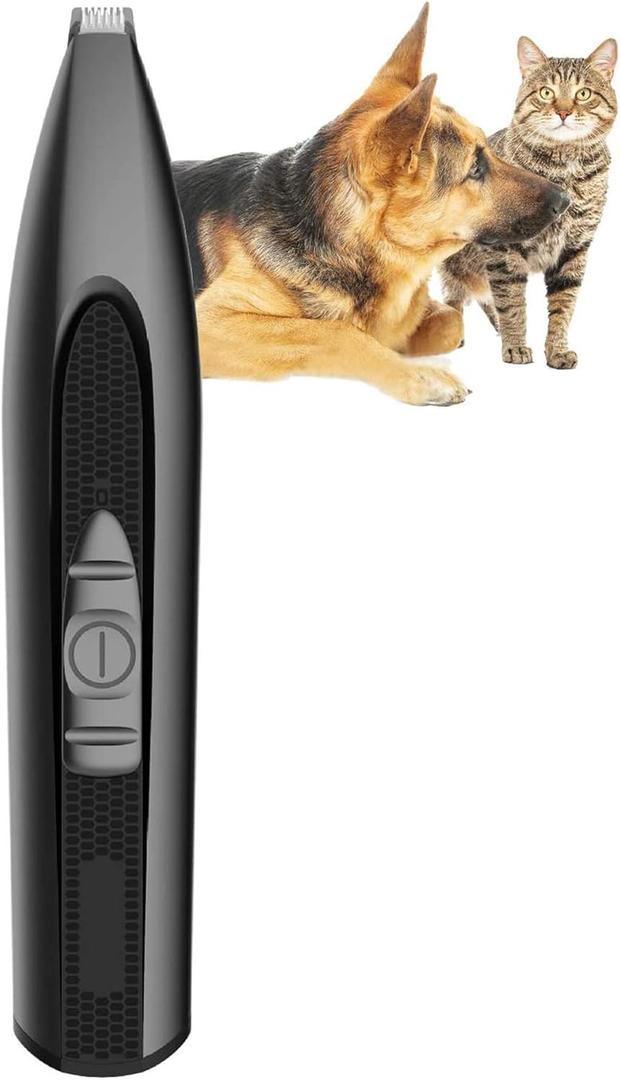 Ruri's Dog Clippers, Cordless Cat and Small Dogs Clipper, Low Noise Electric Pet Trimmer, Dog Grooming Clippers for Trimming Dog's Hair Around Paws, Eyes, Ears, Face, Rump (Black)