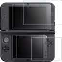 Screen Protector Compatible New 3DS XL, AFUNTA 4 Pcs Tempered Glass for Top Screen and HD Clear Crystal PET Film Compatible Bottom Screen, 3DSXL Film Accessory