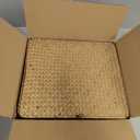 2 Pack 2 Size Seagrass Storage Bins with Lid,Boho Wicker Woven Organizer set, Decortive Rattan Basket Storage for Makeup Books Shelves Closet