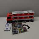 78 inches Transport Truck with 24pcs Die-Cast Cars Toys, Cars Toddler Toys Gifts for 2-7 Years Old Boys & Girls, Blue Modern Truck Toys (Red)