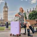 Carry On Luggage Set 22x14x9 Airline Approved Luggage Sets 3 Piece,Suitcases with Wheels,ABS Hard Case Luggage with TSA Lock Spinner Wheels(20 Inch,BP/TB)