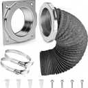 Magnetic Dryer Vent Connector, Quick Connect Dryer Vent Hose Coupling with Strong Magnetic Seal, Easy Install Dryer Vent Adapter for 4 Inch Dryer Vent Hose, DVC-180 Compatible
