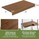 Wire Shelf Covers, Bamboo Wire Rack Covers (4PCS, 22" W x 12" D) Walnut