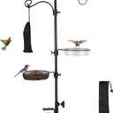 Deck Bird Feeding Station | Premium Multi Feeder Hanging Kit with Bird Bath & Sock Feeder | Attracts Wild Birds, Planter Hanger Hook for Outdoor Deck, Patio, Garden