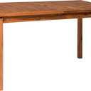 Walker Edison Dominica Contemporary Slatted Outdoor Dining Table, 34 Inch, Brown