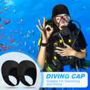 Jecery 2 Pcs Neoprene Diving Hood Thermal Wetsuit Hood Cap Swim Caps with Chin Straps Snorkeling Neoprene Surf Beanie 2.5 mm Diving Headgear for Men Women Sailing Water Sports, One Size