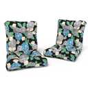LVTXIII Outdoor Solid Low Back Cushion, Patio Tufted Replacement Rocking Chair Cushion with Ties, 2 Count Seat and Back Chair Cushions for Patio Furniture Use, 42 L x 21 W, Peony Garden