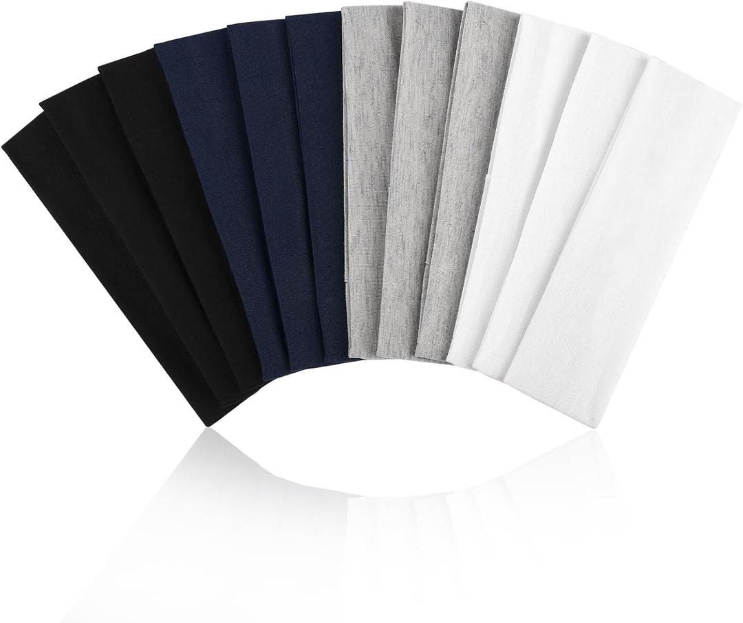 12 Pack Snug Fit Headbands for Women & Teens, Petite Workout Hair Bands, Non-Slip Stretchy Sports Head Bands, Fashion Soft Gym Hair Accessories for Kids Yoga Running (Cool Classics Set)