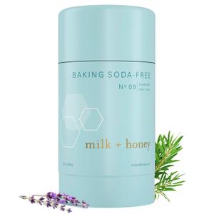 milk + honey Deodorant No. 09 Baking Soda Free, Aluminum-Free Natural Deodorant for Women & Men, Lavender and Tea Tree Scent, 2.6 oz