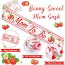 Ceenna Strawberry Baby Shower Decorations Mom to Be Sash Dad to Be Pin Flower Crown Berry Sweet Mommy Sash Baby Shower Party Favors for Girls Pregnancy Props Gift