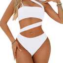 Lilosy Sexy Cutout Tube High Waist Bandeau Bathing One Piecce Swimsuit (Large)