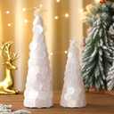 AceOrbit 2 Pack Capiz Shell Christmas Tree Table Decoration 8" 12" White Coastal Christmas Tree Table Centerpiece Artificial Ocean Seashells Tabletop for Xmas Winter Coastal Mantle Shelf Party Favor