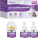 Cat Calming Diffuser Refill Kit - 35 Days Pheromone Formula to Relieve Stress, Reduce Scratching, Urine Spraying & Hiding - for Cats & Kittens (Style 1, White)