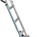 2 in 1 Aluminum Hand Truck 650 lb Capacity, Heavy Duty Stair Climbing Cart with 6 Wheels, Convertible Hand Truck and Dolly with Loop Handle