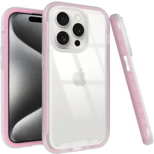 Puxicu Acrylic 2 in 1 for iPhone 16 Pro CaseAnti-Yellowing, Military-Grade Protection, Drop Shockproof Slim Phone Cover for iPhone 16 Pro 6.3", Light Pink