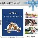 Dad Son Daughter Gift Blanket, Funny Cozy Dog Dad Blue Throw Blanket for Fathers Day, Christmas, 50"X60"