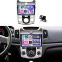 [2+64G] Android 15 Car Stereo for Kia Forte 2008-2012 (Manual A/C) Wireless CarPlay Android Auto,9 Inch Touch Screen Bluetooth Radio GPS WiFi Dual USB FM RDS Radio Backup Camera
