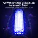 Outdoor Bug Zapper with LED Light - Electric Mosquito Killer Fly Trap Insect Zapper Outdoor and Indoor for Home Kitchen, Patio, Backyard