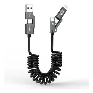 Agvee 3ft Coiled Multi Usb-c Charging Cable 60w