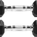 Fitvids Rubber Encased Hex Dumbbell, Style: 5LB Pair