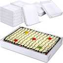 Reallnaive 10 Pack Full Sheet Cake Boxes 26 x 18 x 4 Inch Non Window Sheet Cake Box Bottom White Corrugated Greaseproof Bakery Tray Food Container Holder for Kitchen Cupcake Dessert (Excluding lid), approximately 26 x 18 x 4 inches