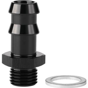 M14x1.5 Male Metric to 1/2 Barb Fuel Pump Inlet Adapter Fitting Aluminum Black (M14x1.5 to 1/2)