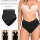 FeelinGirl Tummy Control Underwear Shapewear for Women Mid Waisted Shaping Panties Lower Belly Body Shaper Girdle (Black, XL)