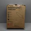 ELONGATED toilet seat risers for seniors, Slow Close, Elevated toilet seat, Heavy Duty, Never Loosen, Raised toilet seat elongated bowl, White(18.5)