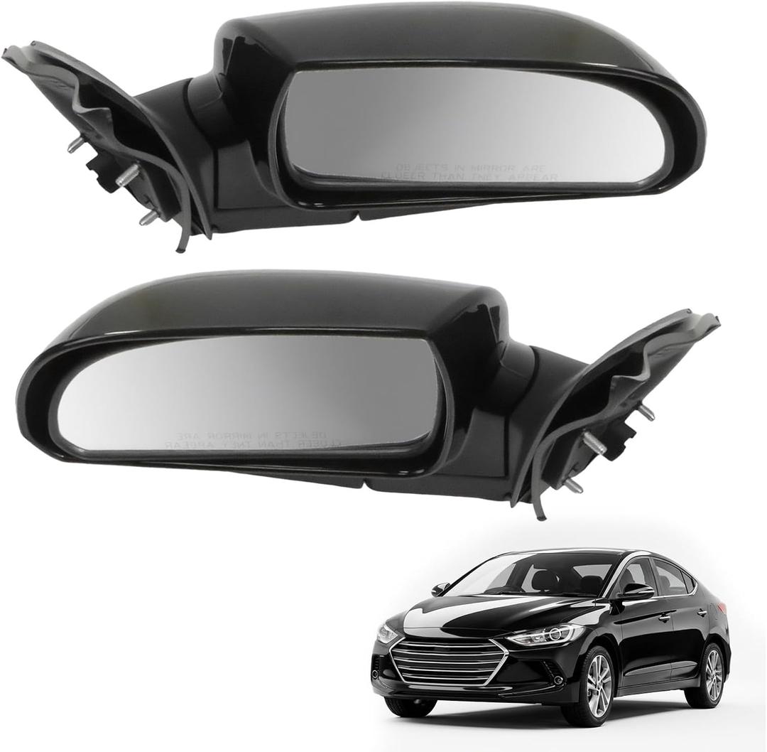 Left Driver&Right Passenger Side Mirror For Hyundai Sonata 2006 2007 2008 2009 2010 2pcs Black Door Mirror Assembly With Power Adjustment Glass/Heated Replace 876200A000 HY1320149 876100A000 (5 Pins)