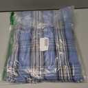 Womens Long Sleeve Plaid Shirts Flannel Collared Button Down Shackets Casual Rolled Up Boyfriend Blouses Top (X-Large, Blue)