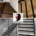 Heavy-Duty Stair Edge Trim, 3.3FT Vinyl Rubber Stair Nosing, Non-Slip Self Adhesive Stair Edge Protector Suitable for Indoor/Outdoor Stairs, Non-Slip and Waterproof (Black)