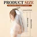 27 Inch Bachelorette Veils with Bow, Bridal Veil - Elegant Tulle Comb Hold, White Bride Veil, Bridal Bridesmaid Gift for Women and Girls