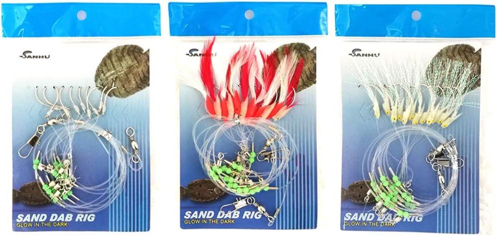 Sand Dab Rigs Combo, 3 Pcs Model A, B, C, for Saltwater Bottom Fishing, Ideal for Sand Dabs, Rockfish & Deep Sea Fishing