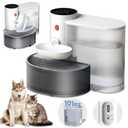 ZNQP Smart Pet Water Fountain Filterless, Wireless Cat Water Fountain3.5L/118OZ Large Capacity, Automatic Water Dispenser for Cats, Rechargeable Pet Water Dispenser with Anti-Accidental Touch Mode