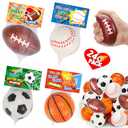24PCS Sports Stress Balls Valentines Day Cards for Kids School Classroom Boys Girl Toddler Valentine Day Exchange Gifts Card Basketball Football Soccer Valentine’s Party Favors Prize Treat Bag Stuffer