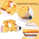 Back To School Hair Ties Yellow Pencil Hair Accessories Stripe Bow Hair Bands Bowknot Cute Rubber Bands for Women Girls Non Slip Ponytail Holders for Student Teacher Outfits Decor 2pcs