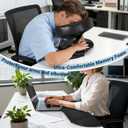 Face Down Tabletop Massage Kit, Adjustable Massage Headrest Face Cradle with Hand Rest Pad Universal Table Face Pillow for Office Desk & Spa Table Bed, Portable Ergonomic - Black