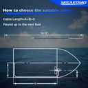16 FT Outboard Rotary Steering System Kit 16FT Boat Control Cable With 12.5 Inches Wheel Durable Marine Steering System Replacement for Mechanical/Manual Steering of Yachts, Fishing Boats