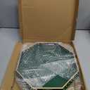 Green Serving Tray for Coffee Table, Octagonal Beaded Plastic Decorative Tray for Ottoman, Kitchen Counter, Living Room, Outdoor Lacquer Tray for Entertaining