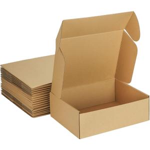 MEBRUDY 12x9x4 Inches Shipping Boxes Pack of 20, Small Corrugated Cardboard Box for Mailing Packing Literature Mailer (Brown)