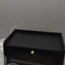 Goozii Black Bread Box for Kitchen Countertop, Small Vintage Counter Top Breadbox, Homemade Bread Storage Container for Sourdough Loaf, Farmhouse Wooden Corner Kitchen Counter Organizer for Cabinet