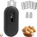 Bread Lame, Retractable Dough Scoring Tool with 5 Double-Edged Razor Blades & Finger Guard, Non-Slip UFO Handle, Sourdough Bread Scorer for Artisan Baking, Ripple Black