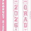 AIBIIN Pink Bow 2026 Graduation Porch Banner Coquette Class of 2026 Graduation Door Porch Signs Congrats Grad Hanging Banner for High School College Graduation Party, 71 x 12 inches