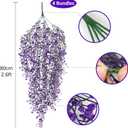 RECUTMS Artificial Hanging Plants Fake Vines Wall Hanging 4Pcs Faux Ferns Leaves Greenery for Summer Spring Home Garden Wedding Party Indoor Outdoor Mothers Day Decorations(Purple)